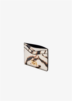 Bou card holder zebra print Egret B3010320 Ganni 